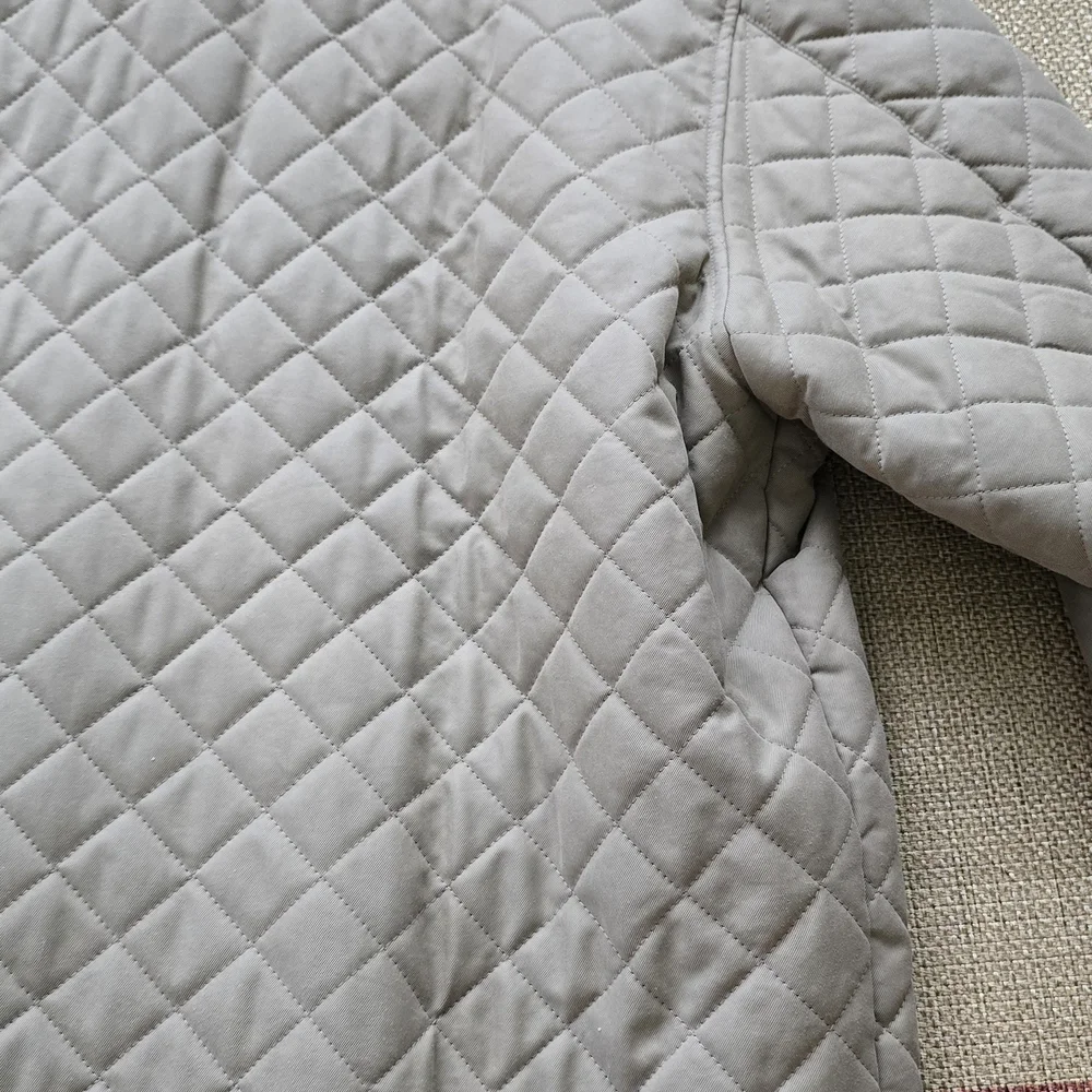 Vintage Spiegel Beige Quilted Jacket with Dark Faux Leather Trim - Picture 2 of 6